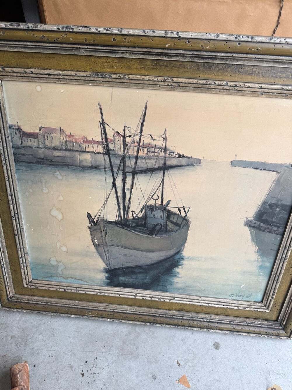 Jacques Voyet Framed Original Oil Painting "Breton Coaster"